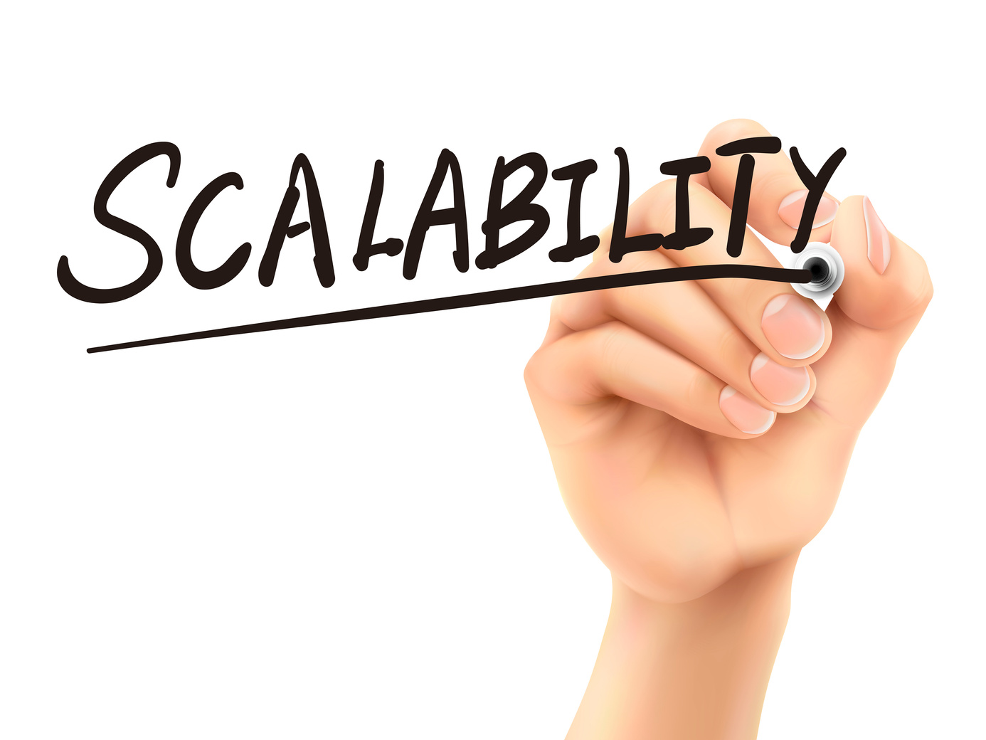 Scalability written by a 3d hand